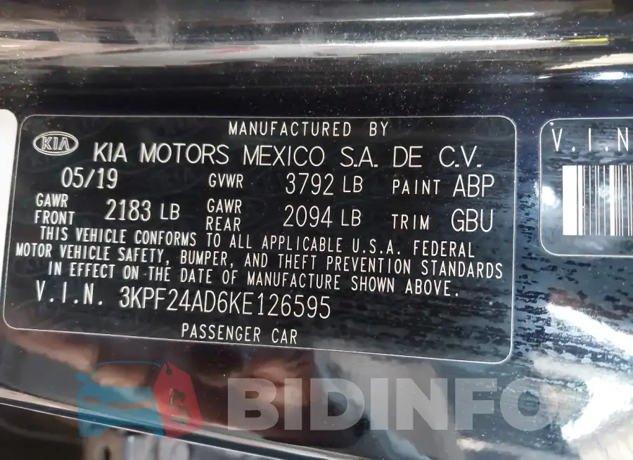 3KPF24AD6KE126595 Photo# 9
