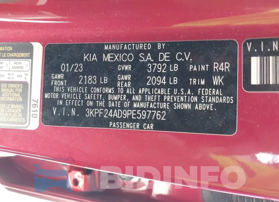 3KPF24AD9PE597762 Photo# 9