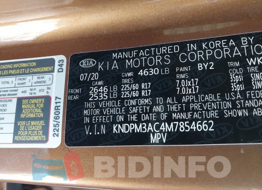 KNDPM3AC4M7854662 Photo# 9