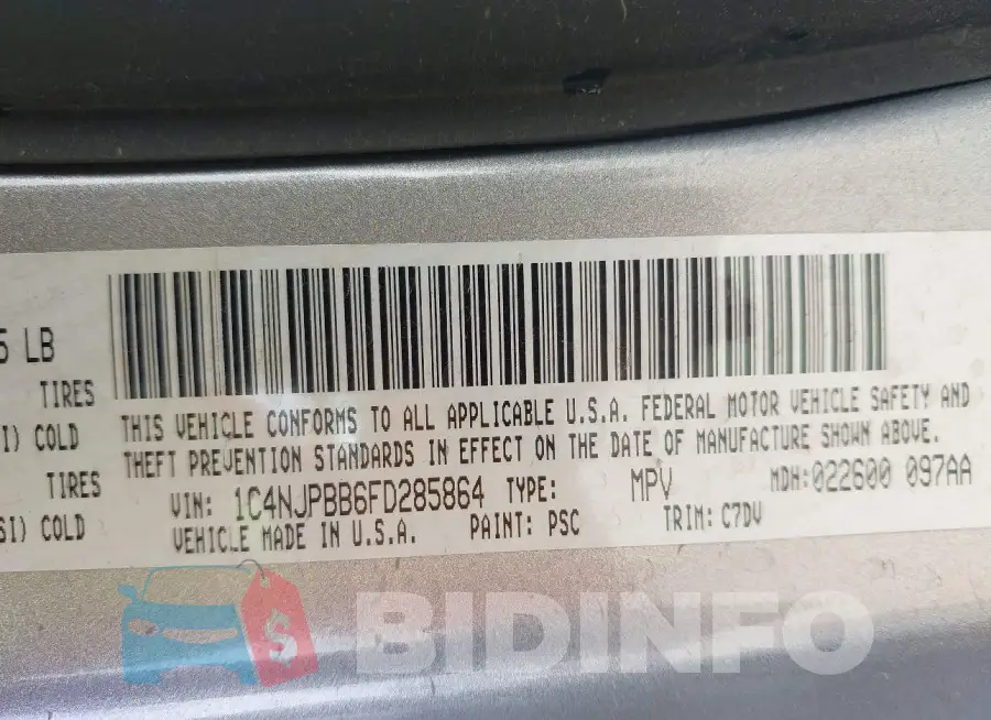 1C4NJPBB6FD285864 Photo# 9