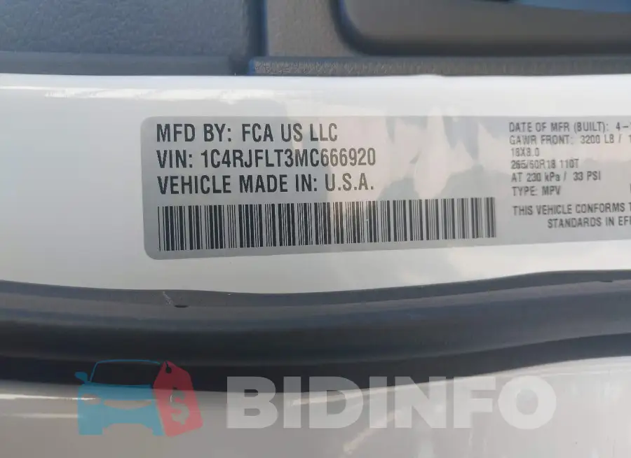 1C4RJFLT3MC666920 Photo# 9