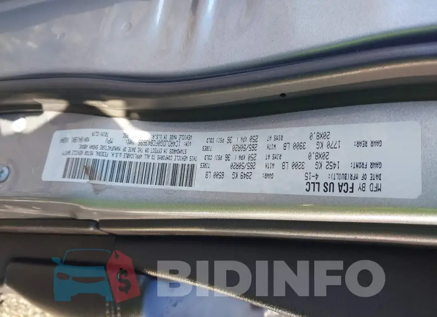 1C4RDJDG0FC843695 Photo# 9