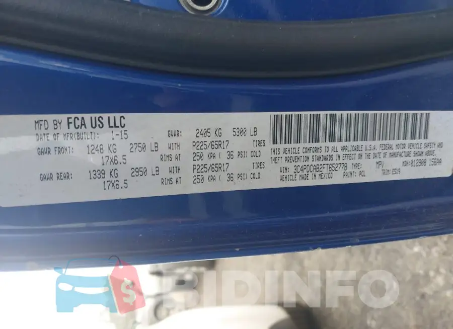 3C4PDCAB2FT652778 Photo# 9