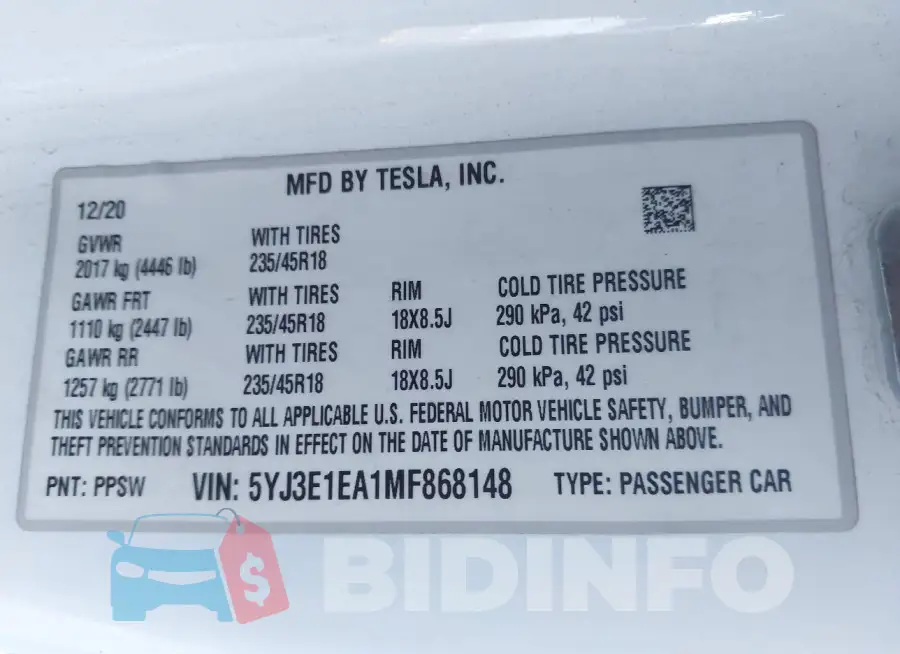 5YJ3E1EA1MF868148 Photo# 9