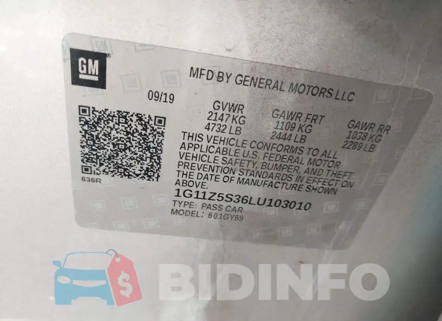 1G11Z5S36LU103010 Photo# 9