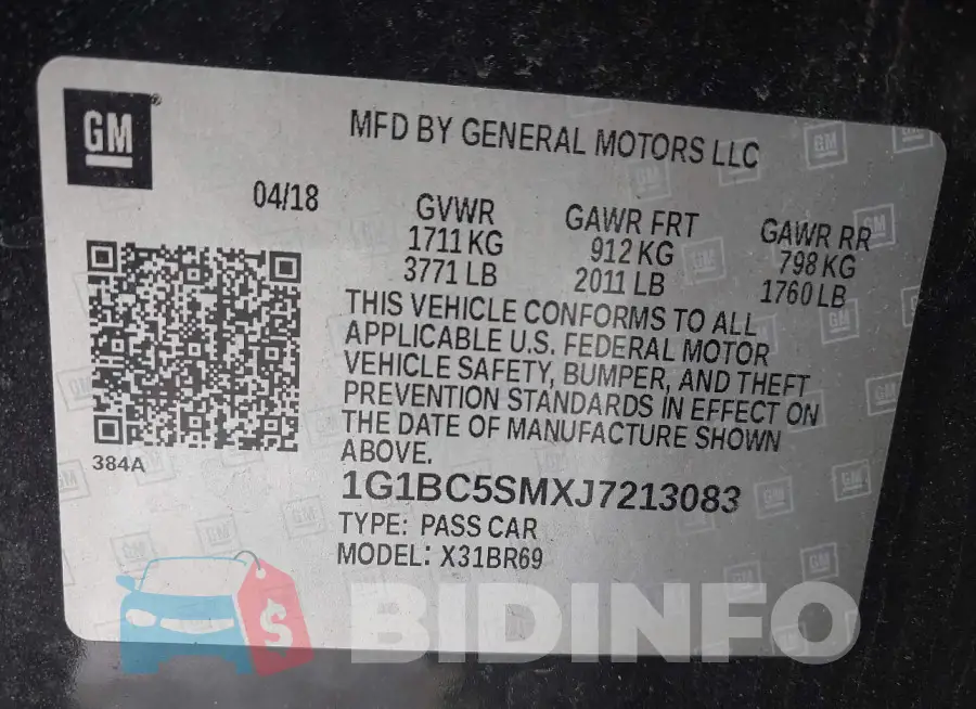 1G1BC5SMXJ7213083 Photo# 9