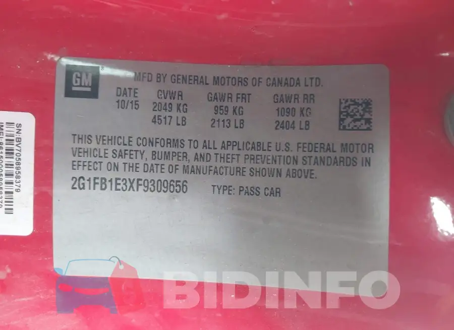 2G1FB1E3XF9309656 Photo# 9