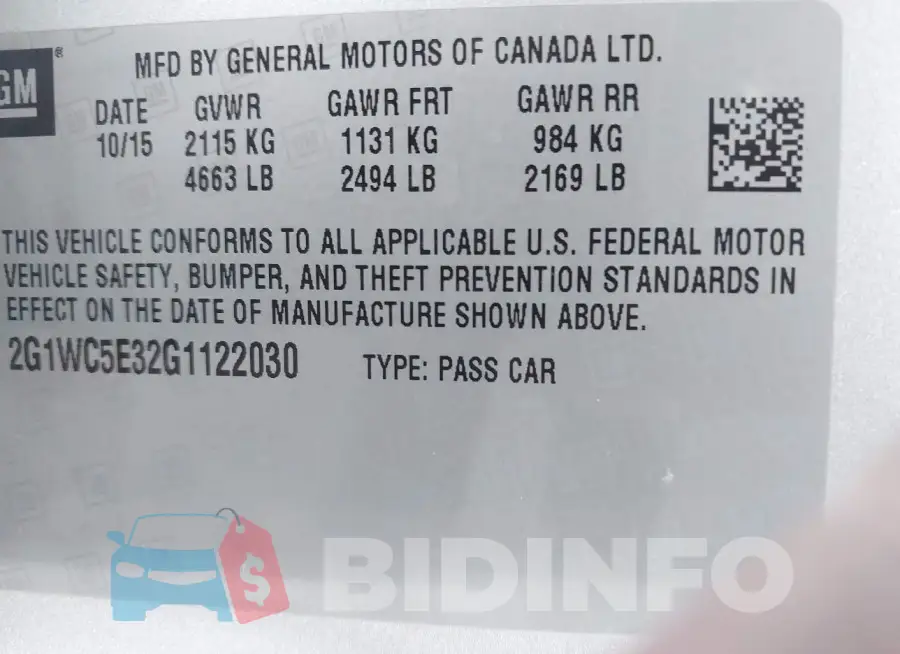 2G1WC5E32G1122030 Photo# 8