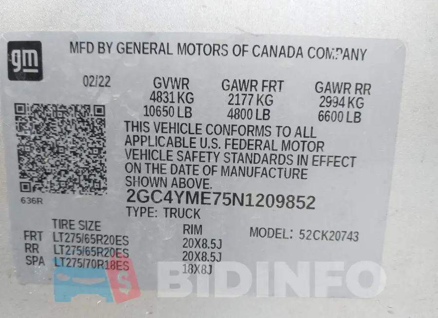 2GC4YME75N1209852 Photo# 8