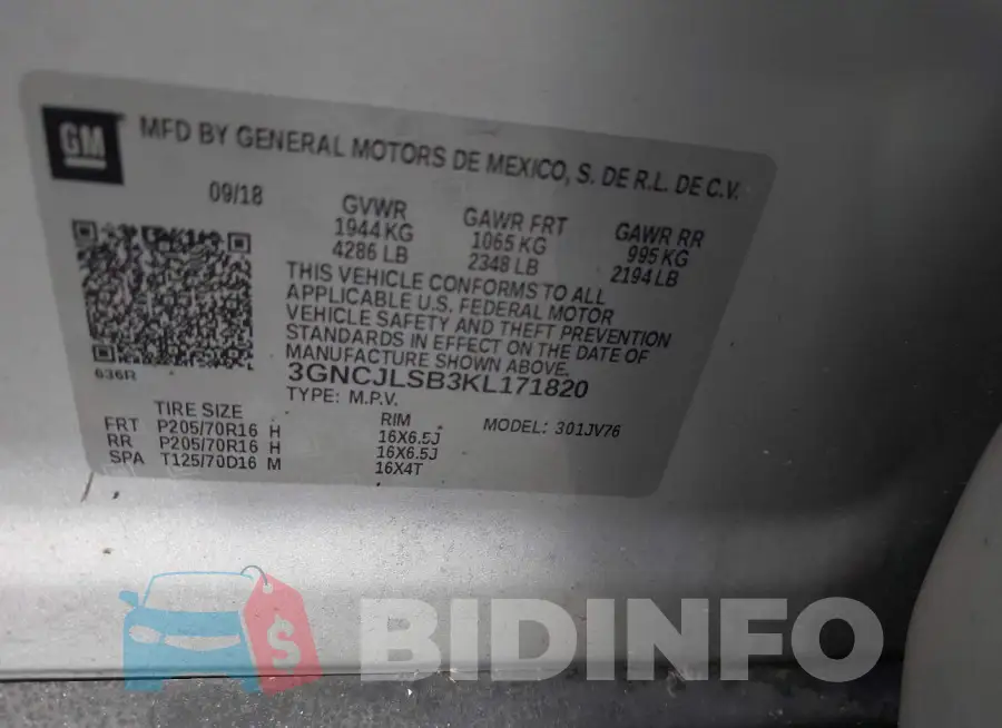 3GNCJLSB3KL171820 Photo# 9