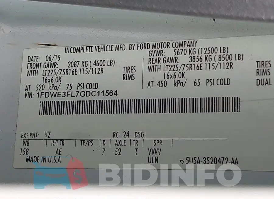 1FDWE3FL7GDC11564 Photo# 8