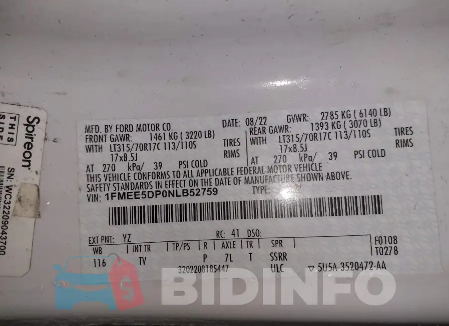 1FMEE5DP0NLB52759 Photo# 9