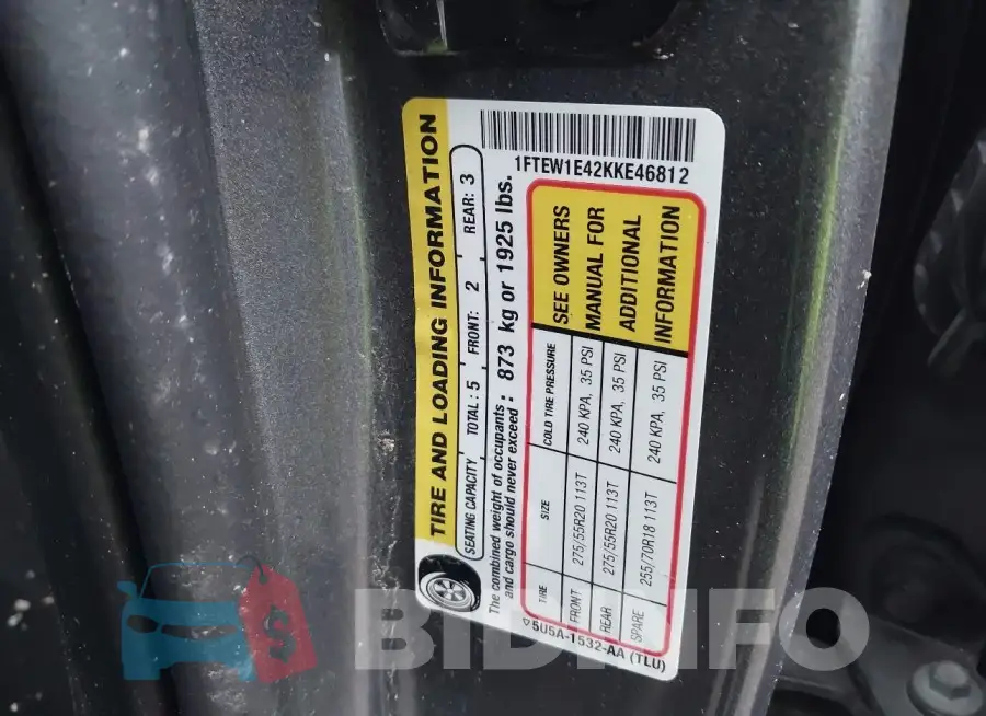 1FTEW1E42KKE46812 Photo# 9