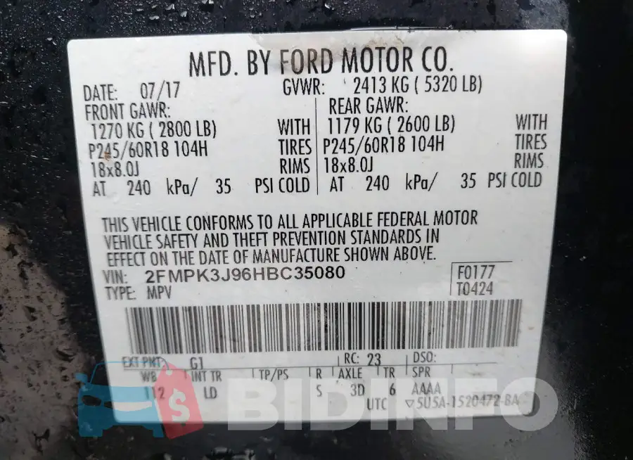 2FMPK3J96HBC35080 Photo# 9
