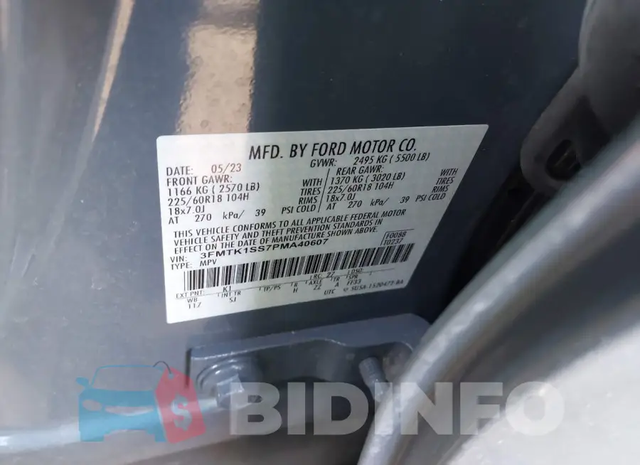 3FMTK1SS7PMA40607 Photo# 9