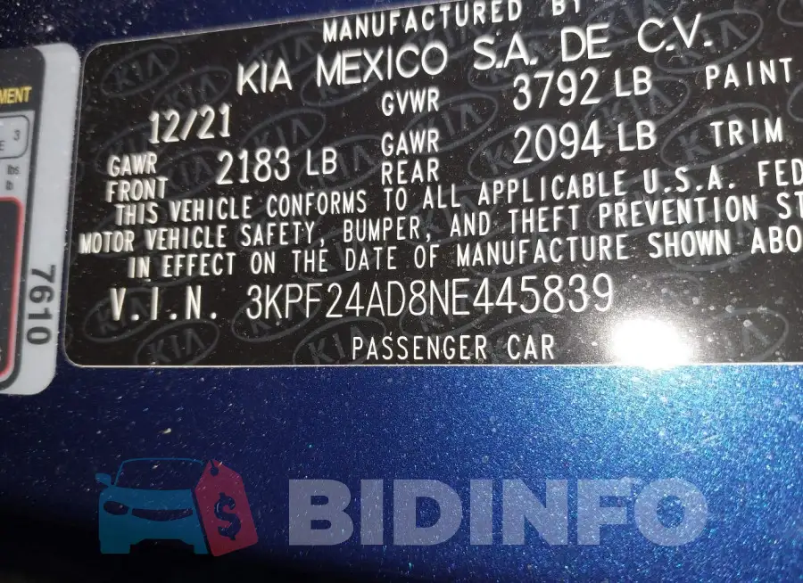 3KPF24AD8NE445839 Photo# 9