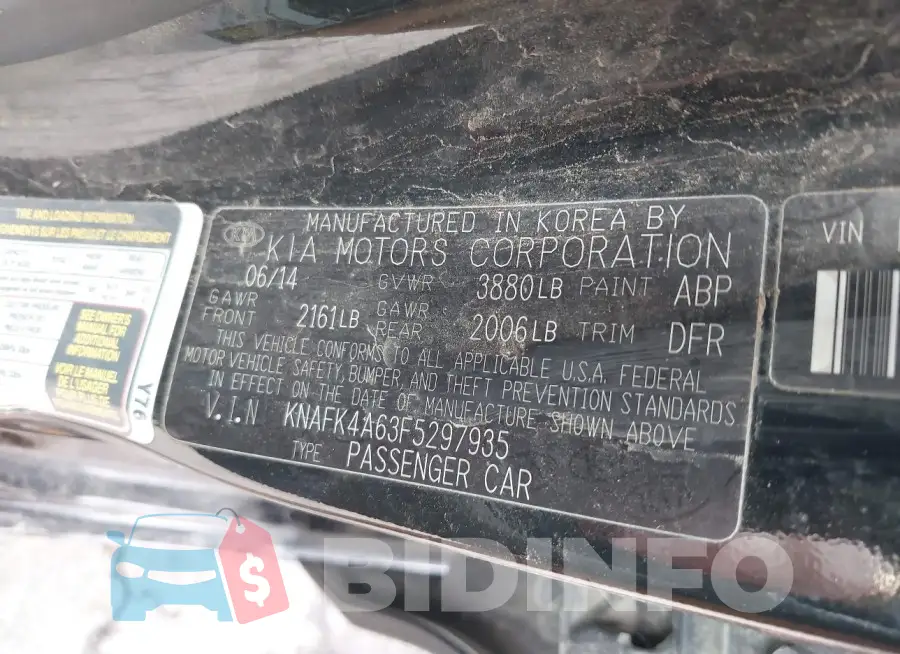 KNAFK4A63F5297935 Photo# 9