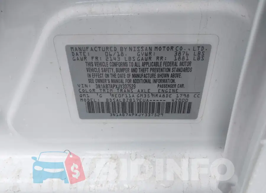 3N1AB7APXJY337529 Photo# 9