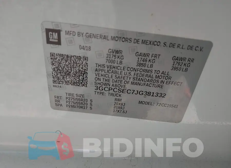 3GCPCSEC7JG381332 Photo# 9