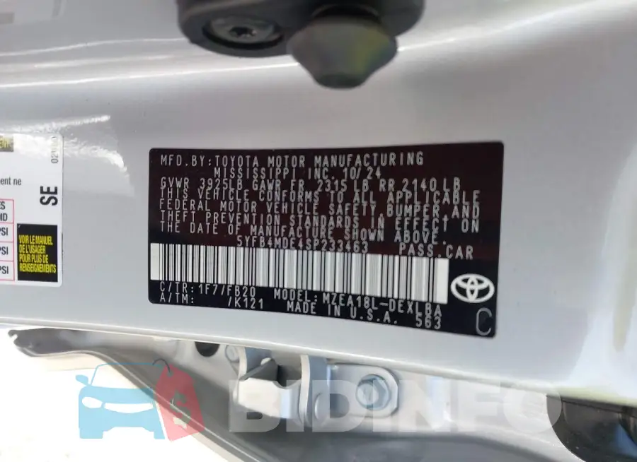 5YFB4MDE4SP233463 Photo# 9
