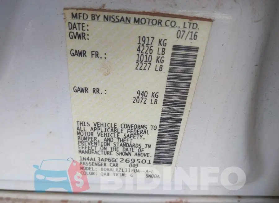 1N4AL3AP6GC269501 Photo# 9