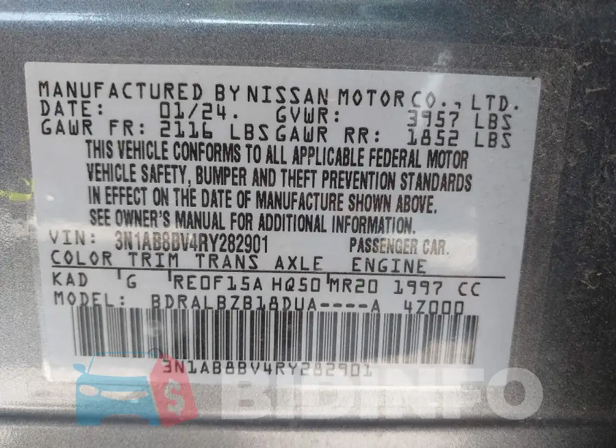 3N1AB8BV4RY282901 Photo# 9