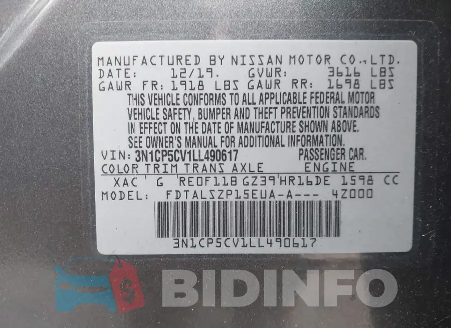 3N1CP5CV1LL490617 Photo# 9