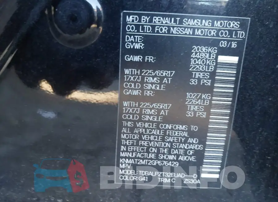 KNMAT2MT2GP676429 Photo# 9