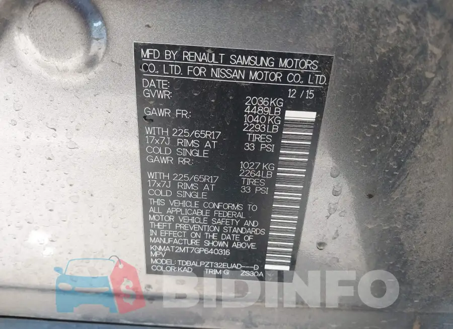 KNMAT2MT7GP640316 Photo# 9
