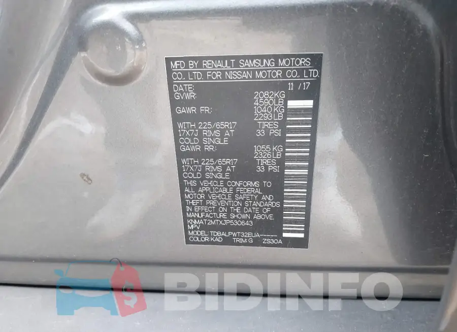 KNMAT2MTXJP530643 Photo# 9