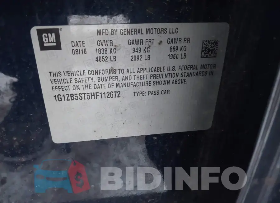 1G1ZB5ST5HF112672 Photo# 9