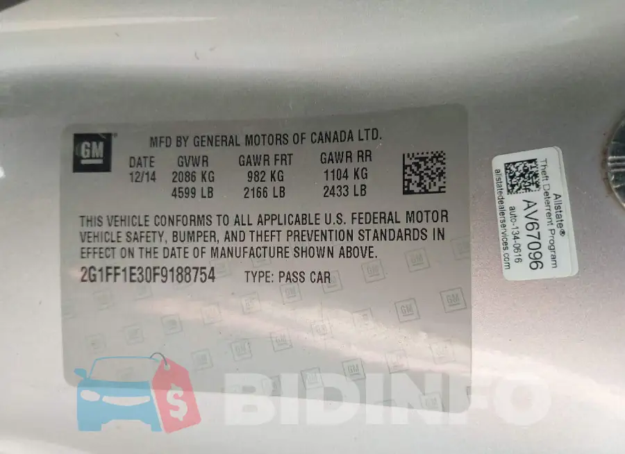 2G1FF1E30F9188754 Photo# 9