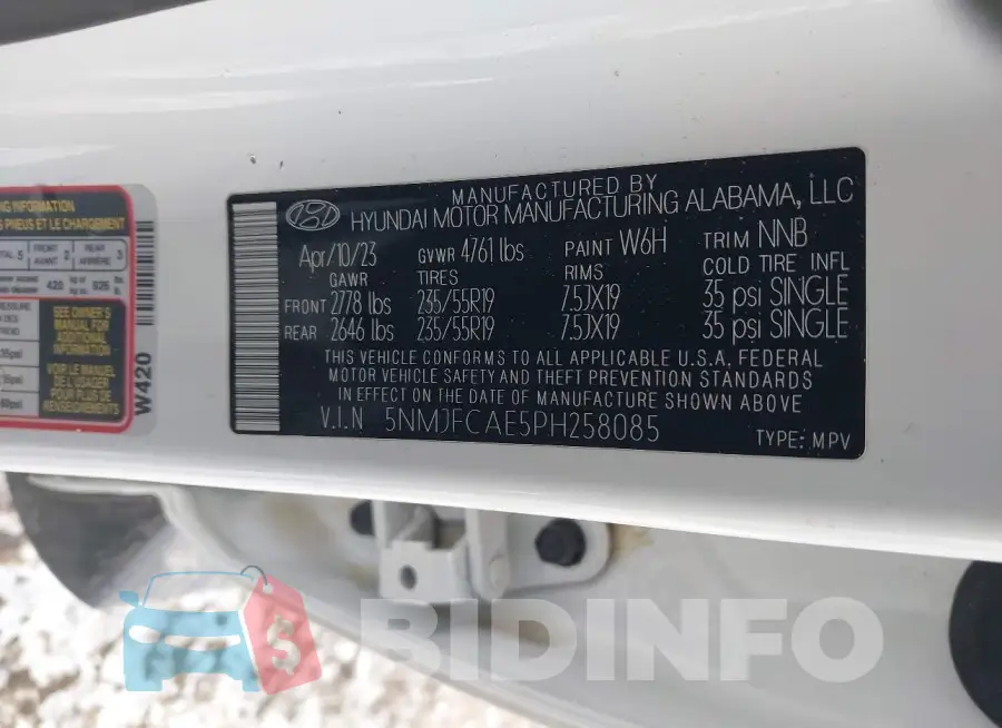5NMJFCAE5PH258085 Photo# 9