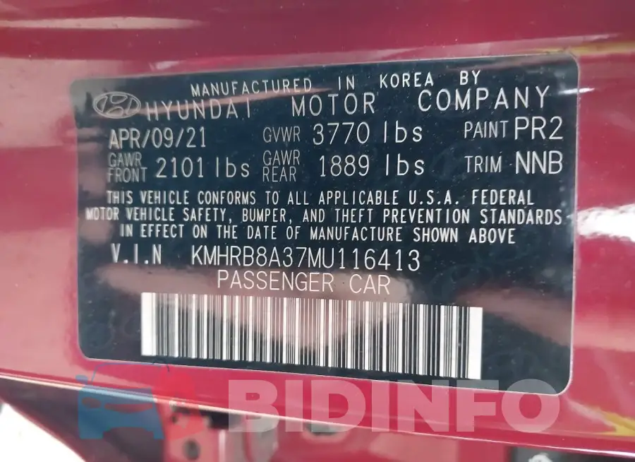 KMHRB8A37MU116413 Photo# 9
