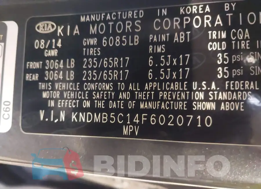 KNDMB5C14F6020710 Photo# 9