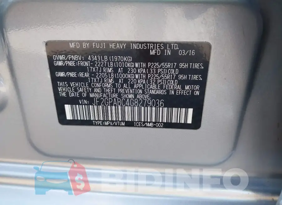 JF2GPABC4G8279036 Photo# 9