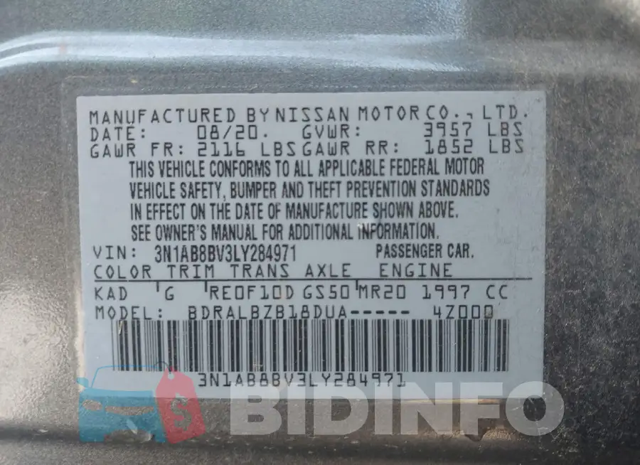 3N1AB8BV3LY284971 Photo# 9