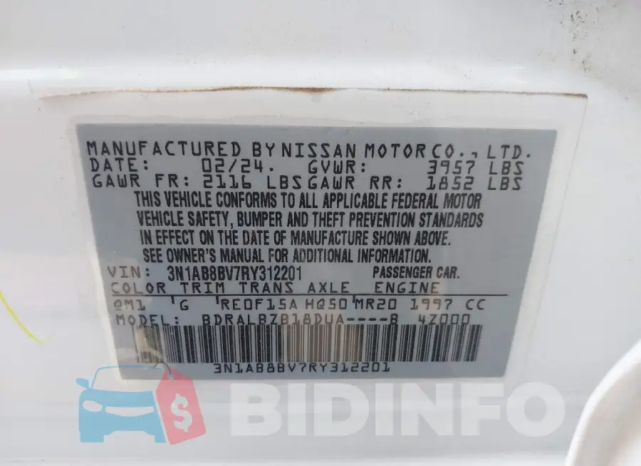 3N1AB8BV7RY312201 Photo# 9