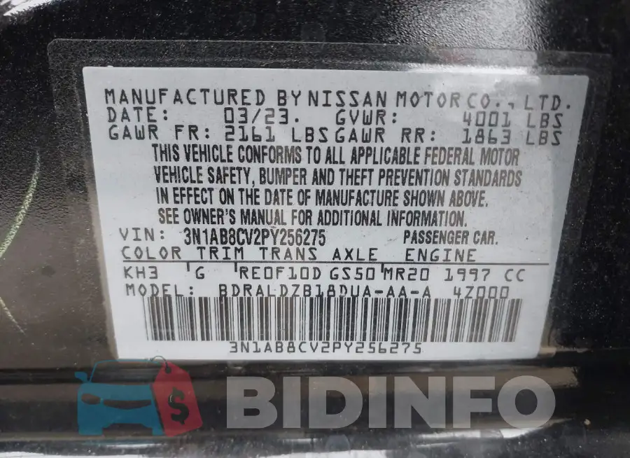3N1AB8CV2PY256275 Photo# 9