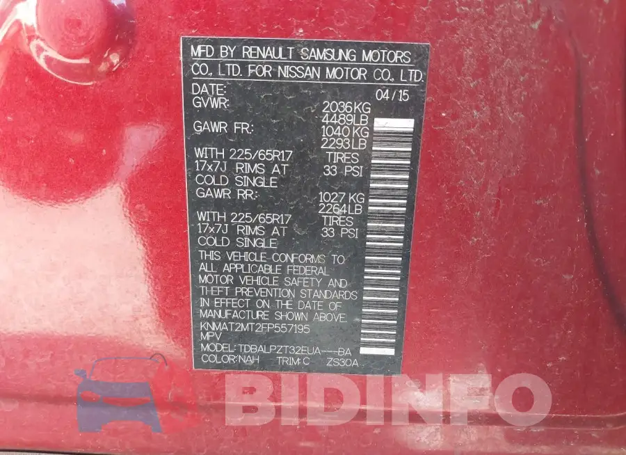 KNMAT2MT2FP557195 Photo# 9