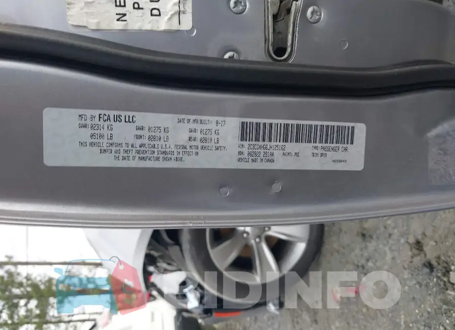 2C3CDXHG6JH125162 Photo# 9