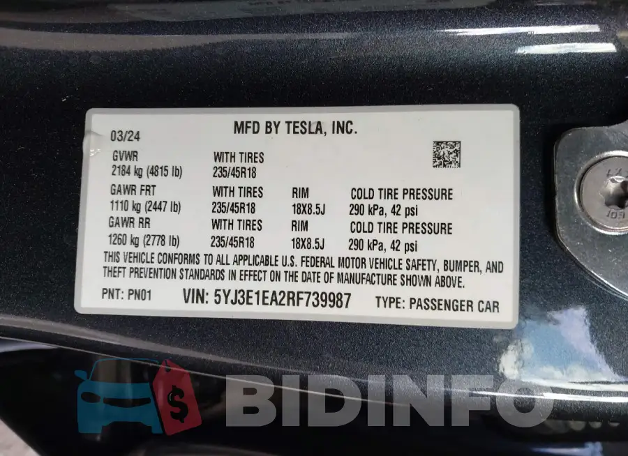 5YJ3E1EA2RF739987 Photo# 9