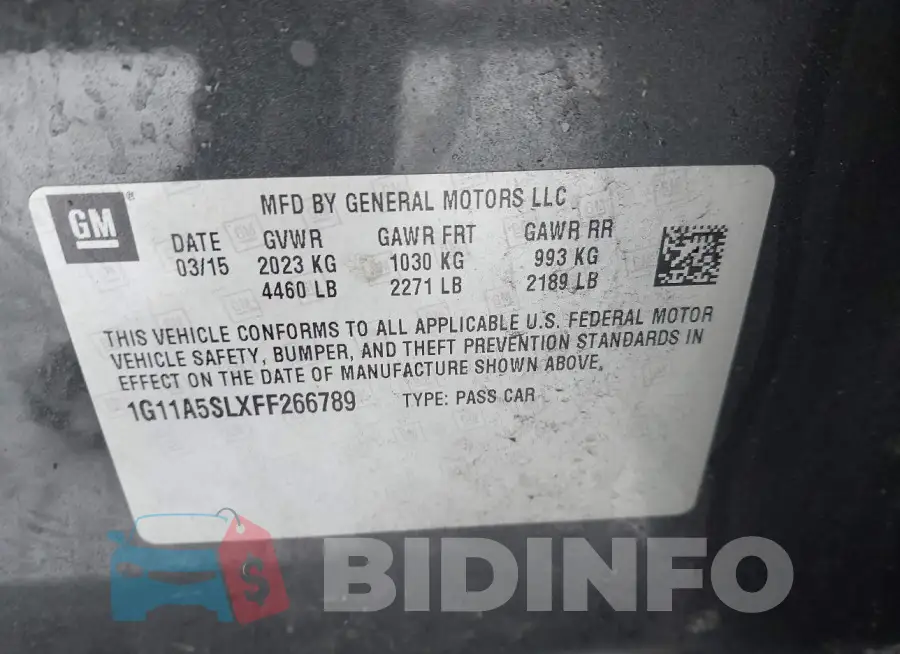 1G11A5SLXFF266789 Photo# 9