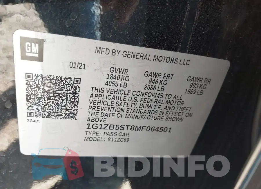 1G1ZB5ST8MF064501 Photo# 9