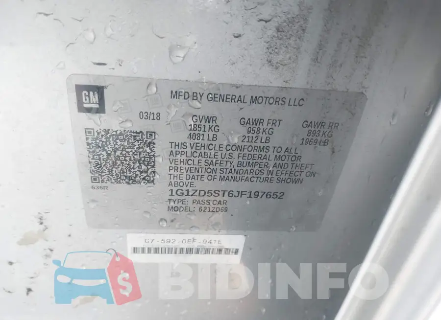 1G1ZD5ST6JF197652 Photo# 9