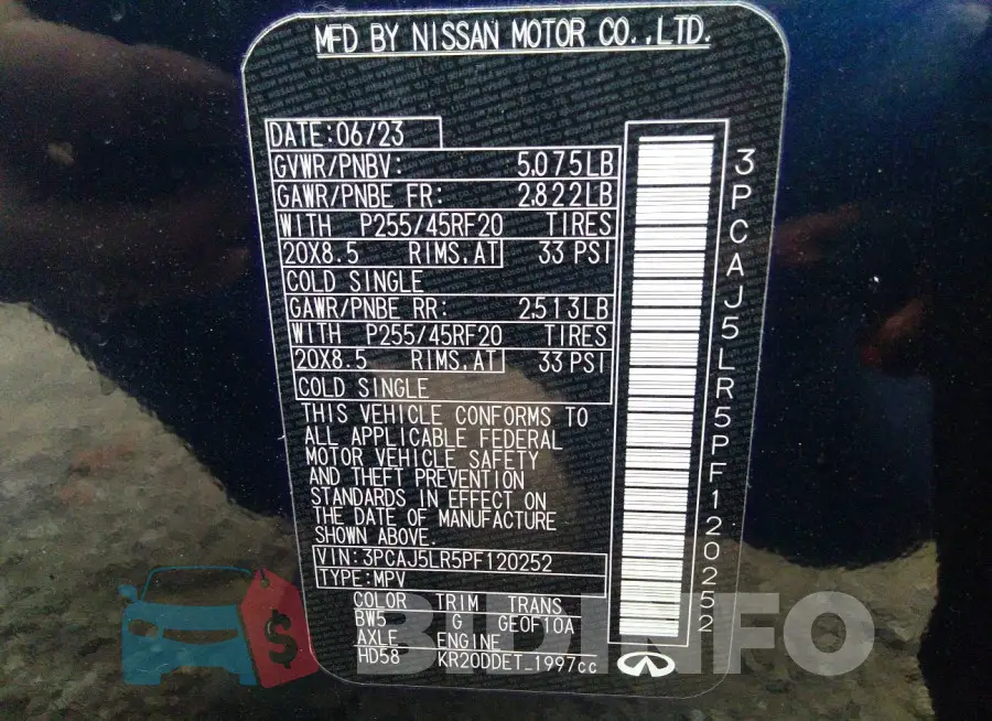 3PCAJ5LR5PF120252 Photo# 9