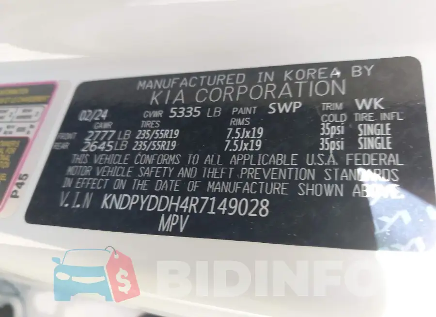 KNDPYDDH4R7149028 Photo# 9