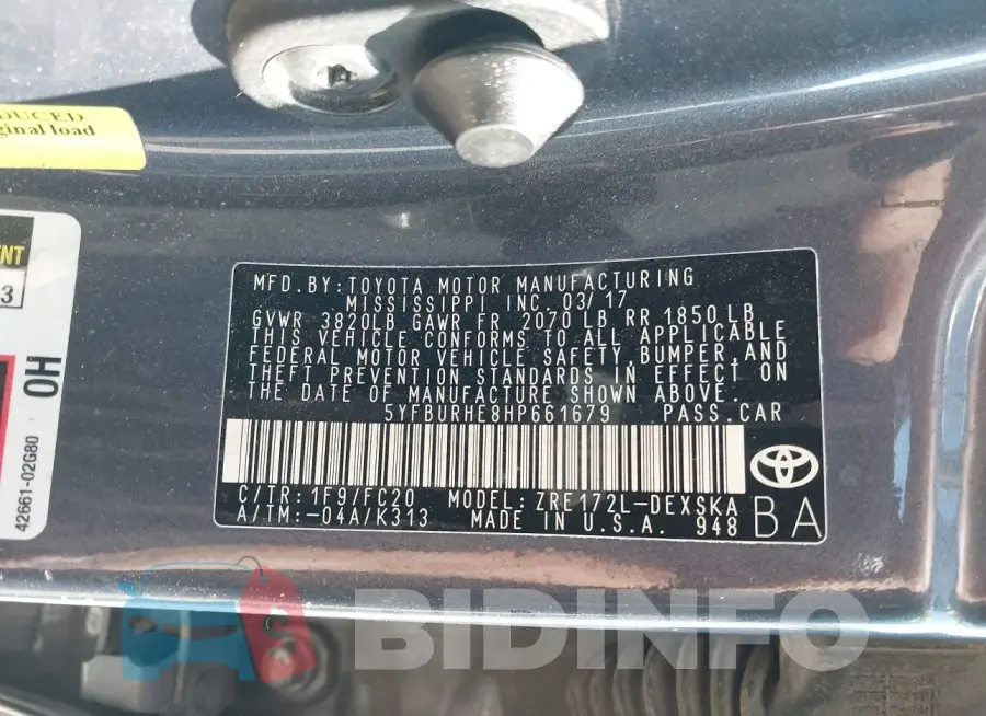 5YFBURHE8HP661679 Photo# 9