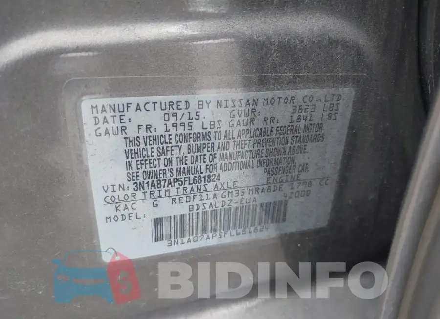 3N1AB7AP5FL681824 Photo# 9
