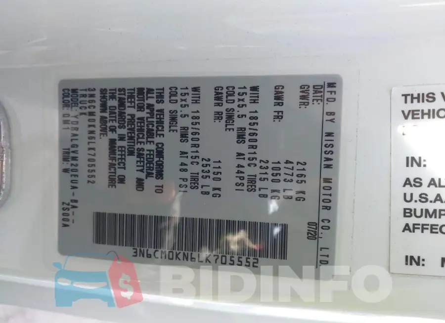 3N6CM0KN6LK705552 Photo# 9
